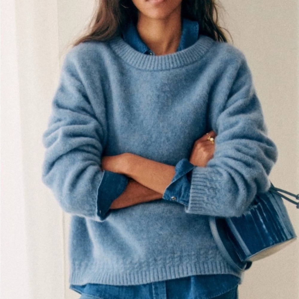 Sezane Amiel sweater in ice blue